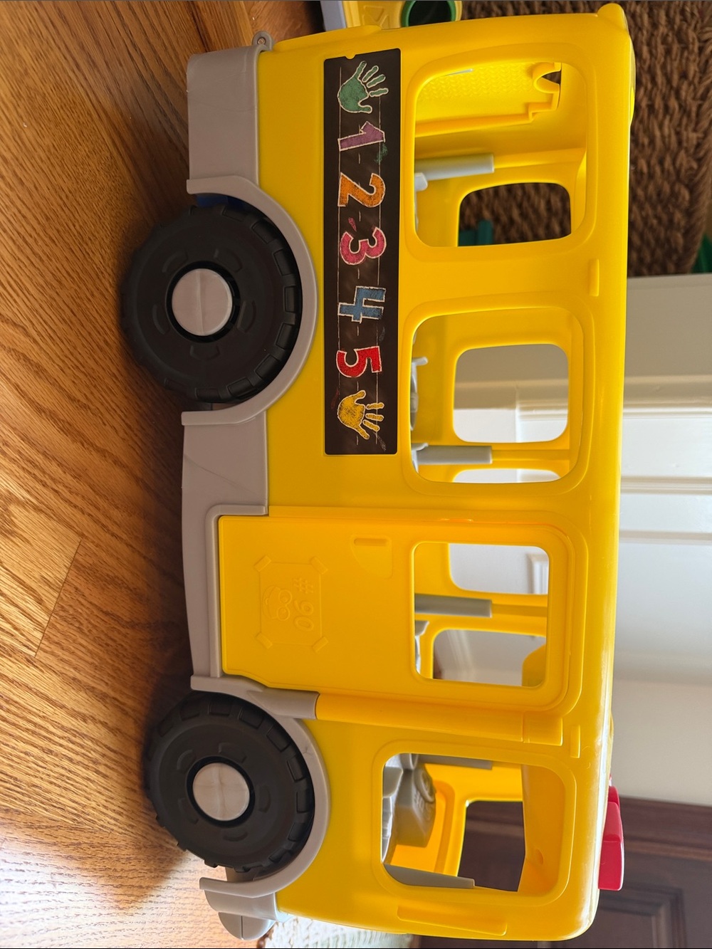 Large Pull Along Little People Fisher-Price Yellow Play School Bus
